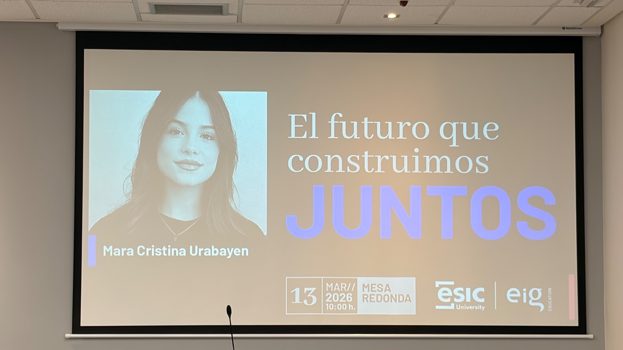 Mara Cristina speaking at ESIC